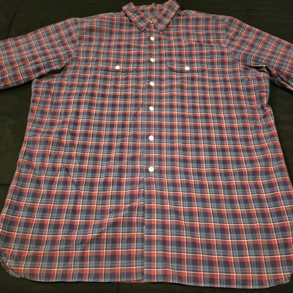 Ralph Lauren Polo Men's Plaid Button Up Shirt Long Sleeve Red Blue XL Classic